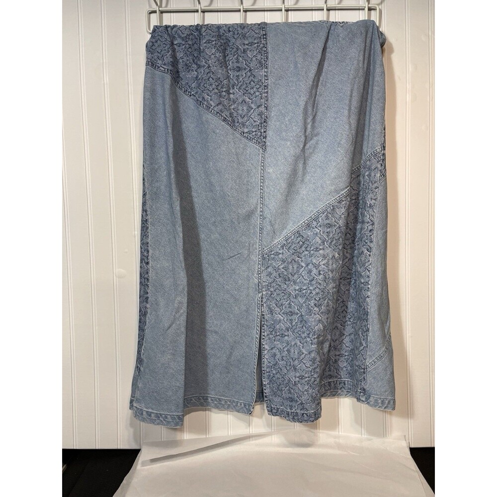 CJ Banks Women's Denim Skirt Size 20W Blue Jean Midi Length Elastic Waist - Picture 4 of 6